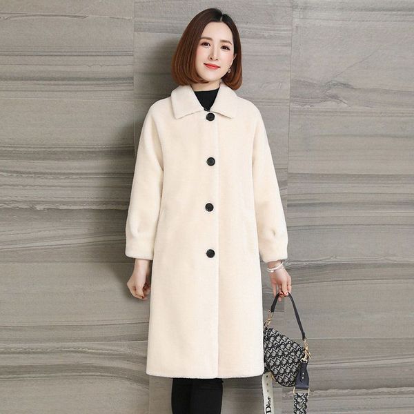 2019 autumn winter women korean long overcoat sheep shearing fur outwear loose cardigans long sleeve elegant coat plus size z91, Black
2019 autumn winter women korean long overcoat sheep shearing fur outwear loose cardigans long sleeve elegant coat plus size z91, Black