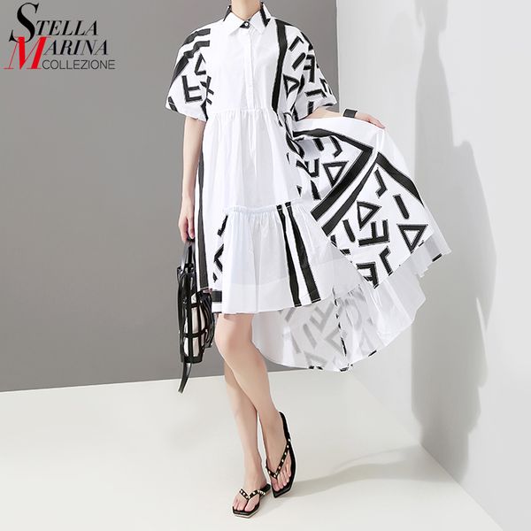 2019 korean style women summer stylish white shirt dress geometric print lady plus size casual runway midi dress cute robe 5114, Black;gray
2019 korean style women summer stylish white shirt dress geometric print lady plus size casual runway midi dress cute robe 5114, Black;gray