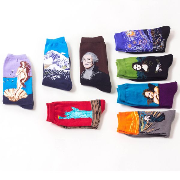 13 pairs/lot 3d retro painting art socks women men novelty starry night vintage socks classic cotton world famous gogh sox, Black;white
13 pairs/lot 3d retro painting art socks women men novelty starry night vintage socks classic cotton world famous gogh sox, Black;white