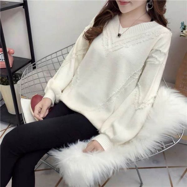 autumn new fashion knitted sweater tassel decoration personality v-neck was thin wild, White;black
autumn new fashion knitted sweater tassel decoration personality v-neck was thin wild, White;black