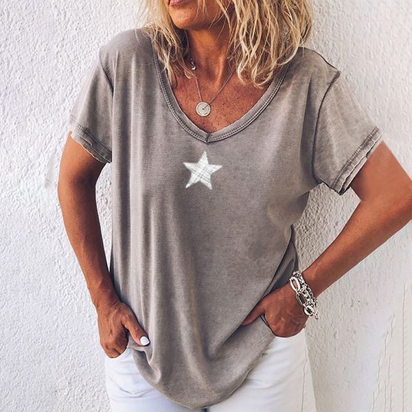 women short sleeve blouses ladies summer v collar pentagram print casual loose multicolor blouses clothing, Black;red
women short sleeve blouses ladies summer v collar pentagram print casual loose multicolor blouses clothing, Black;red