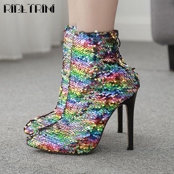 ribetrini ins shining bling ankle shoes new cool party dress colorful women boots thin high heels evening boots, Black
ribetrini ins shining bling ankle shoes new cool party dress colorful women boots thin high heels evening boots, Black