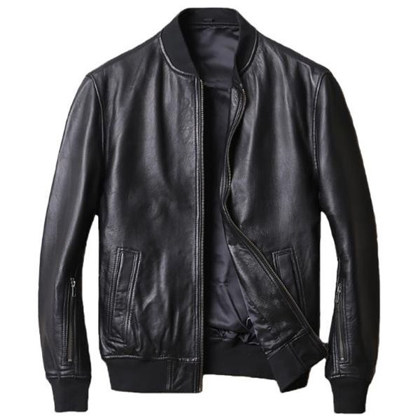 real sheepskin leather jacket coat mens streetwear plus size korean style mans genuine leather jackets spring and autumn a796, Black
real sheepskin leather jacket coat mens streetwear plus size korean style mans genuine leather jackets spring and autumn a796, Black