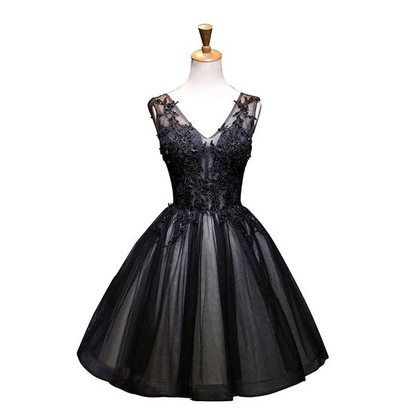 black v neck tulle robe cocktail dresses with lace appliques 2020 knee length party dress sukienki koktajlowe
black v neck tulle robe cocktail dresses with lace appliques 2020 knee length party dress sukienki koktajlowe