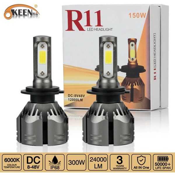 okeen супер яркий 300 вт 24000lm 6000k белый h7 светодиодные фары лампы h4 н1 12в н8 автотранспортных средств лампы conversion водителя прот 
okeen супер яркий 300 вт 24000lm 6000k белый h7 светодиодные фары лампы h4 н1 12в н8 автотранспортных средств лампы conversion водителя прот