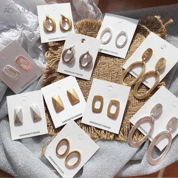 aomu korea japan vintage metal matte gold color plated minimalist geometric oval round circle personality chic square earrings, Golden;silver
aomu korea japan vintage metal matte gold color plated minimalist geometric oval round circle personality chic square earrings, Golden;silver