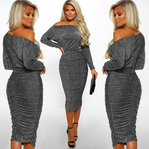 strapless nightclub dress female women's nightclub casual dresses skirts slash neck long-sleeved dress, Black;gray
strapless nightclub dress female women's nightclub casual dresses skirts slash neck long-sleeved dress, Black;gray