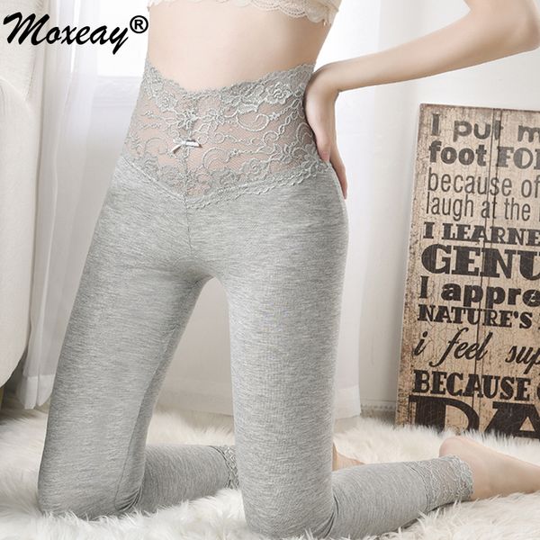 moxeay 2pcs women stretchy leggings hollow out women high waist leggings fitness elastic yoga sport lace trousers panties, Black
