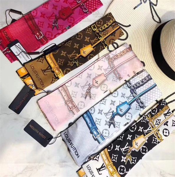 120*8cm silk scarf ladies ultra-thin narrow bag handle silk scarf double printed twill satin brand small ribbon reyewyew, Blue;gray
120*8cm silk scarf ladies ultra-thin narrow bag handle silk scarf double printed twill satin brand small ribbon reyewyew, Blue;gray