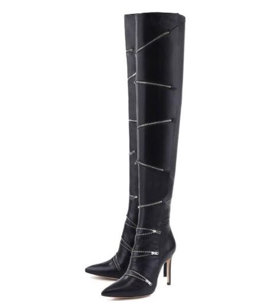 winter woman black high heel pointed toe zipper decorated knee high long boots ladies super thin heel long boots
winter woman black high heel pointed toe zipper decorated knee high long boots ladies super thin heel long boots