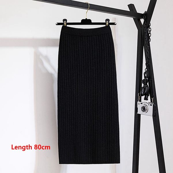 60-80cm elastic band women skirts autumn winter warm knitted straight skirt ribbed ribbed mid-long skirt black
60-80cm elastic band women skirts autumn winter warm knitted straight skirt ribbed ribbed mid-long skirt black