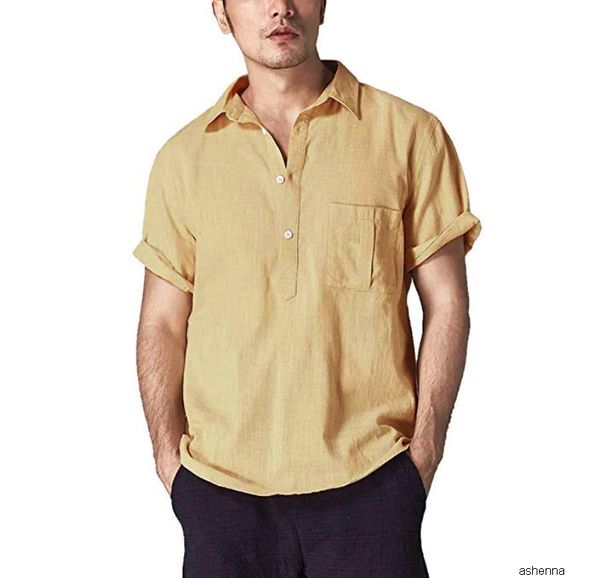 mens designer t shirt men's wear flax short sleeve lapel shirt maleyqvu, White;black
mens designer t shirt men's wear flax short sleeve lapel shirt maleyqvu, White;black