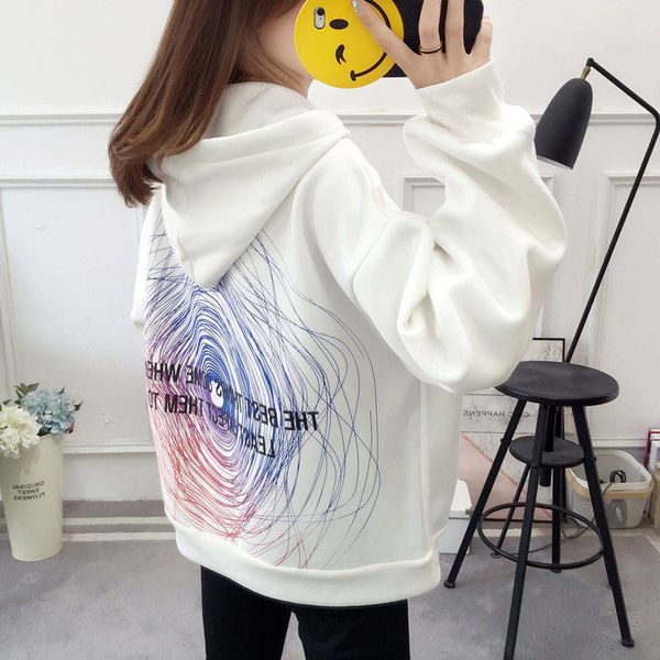 sweatshirt autumn winter wear lazy wind casual fashion star print plus velvet thick korean student hooded coat blouse, Black
sweatshirt autumn winter wear lazy wind casual fashion star print plus velvet thick korean student hooded coat blouse, Black
