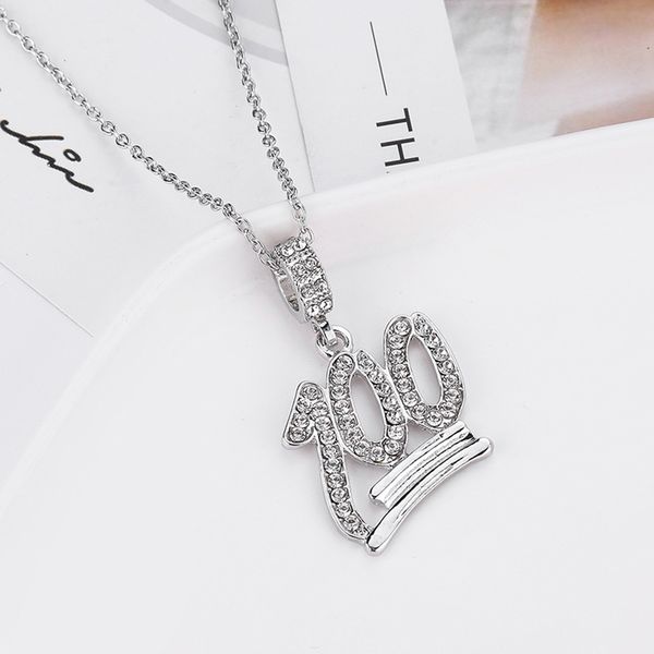 fashion simple hollow necklace gold full white rhinestone 100 points pendant jewelry student necklaces jewelry gift, Silver
fashion simple hollow necklace gold full white rhinestone 100 points pendant jewelry student necklaces jewelry gift, Silver