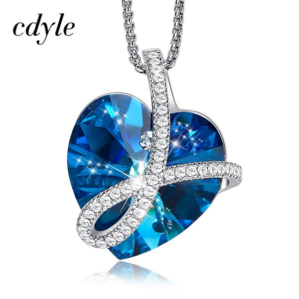 cdyle romantic jewelry love you forever bermuda blue crystal heart pendant necklace with pave zircon for her birthday gift, Silver
cdyle romantic jewelry love you forever bermuda blue crystal heart pendant necklace with pave zircon for her birthday gift, Silver