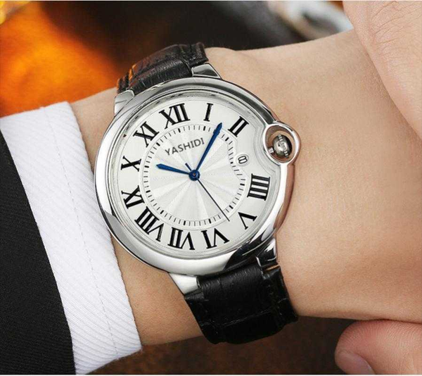 blue needle men's watch leather waterproof quartz watch fashion simple belt, Slivery;brown
blue needle men's watch leather waterproof quartz watch fashion simple belt, Slivery;brown