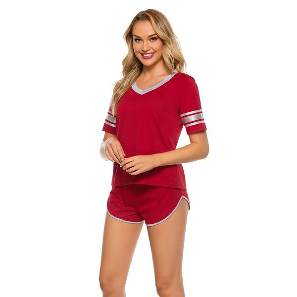 pajamas women sleepwear two piece set tracksuit women short-sleeve home suits, Black;red
pajamas women sleepwear two piece set tracksuit women short-sleeve home suits, Black;red