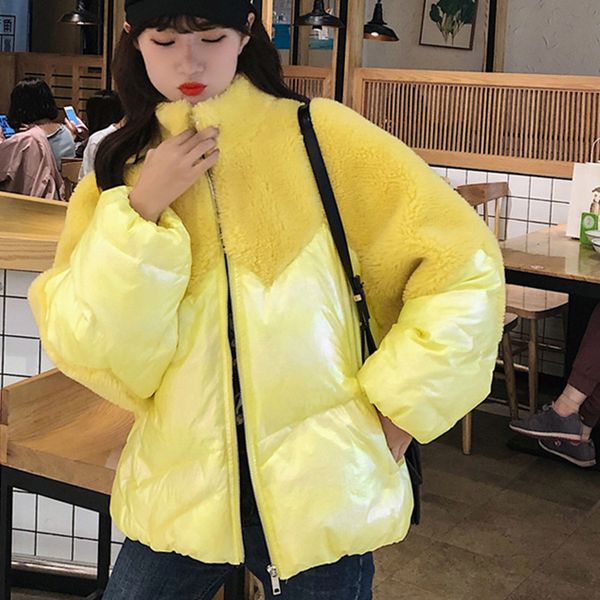 fleece patchwork thicken parka coat for women winter 2019 zipper stand collar female parkas streetwear warm korean woman coat, Black
fleece patchwork thicken parka coat for women winter 2019 zipper stand collar female parkas streetwear warm korean woman coat, Black