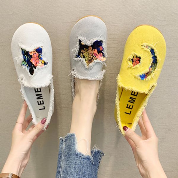 peas shoes 2020 new women's pedal flat shoes foreign trade cloth korean fashion casual canvas, Black
peas shoes 2020 new women's pedal flat shoes foreign trade cloth korean fashion casual canvas, Black