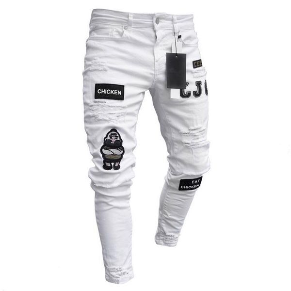 men's hip hop pants high-end jeans tight-fitting hole cotton badges slim pencil feet slim fit white blue breathable comfortable
men's hip hop pants high-end jeans tight-fitting hole cotton badges slim pencil feet slim fit white blue breathable comfortable