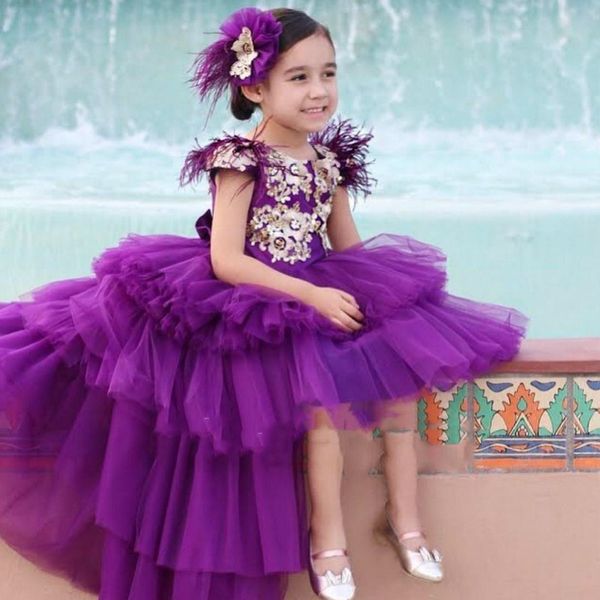 2020 cute high low purple girls pageant dresses princess cap sleeve gold appliques long toddler kids flower girl party prom gowns for kids, White;blue
2020 cute high low purple girls pageant dresses princess cap sleeve gold appliques long toddler kids flower girl party prom gowns for kids, White;blue