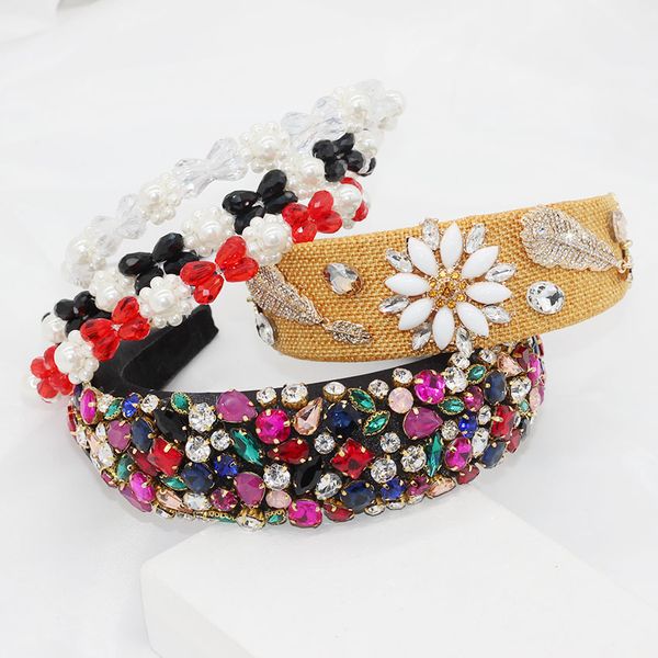 new baroque exaggerated fashion temperament color rhinestone ball headband multicolor wild travel party headband 780, Golden;white
new baroque exaggerated fashion temperament color rhinestone ball headband multicolor wild travel party headband 780, Golden;white