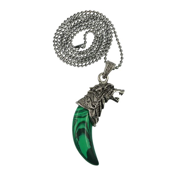 mens head tooth malachite pendant ball chain necklace silver green
mens head tooth malachite pendant ball chain necklace silver green