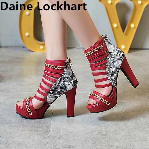 new high heels summer ladies boot chain metal decoration snakeskin stitched peeptoe footwear fashion handmade shoes women, Black
new high heels summer ladies boot chain metal decoration snakeskin stitched peeptoe footwear fashion handmade shoes women, Black