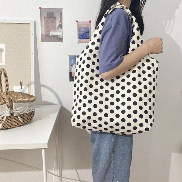 women canvas handbags classic texture creative design chic totes polka dot reusable portable shopping shoulder bags
women canvas handbags classic texture creative design chic totes polka dot reusable portable shopping shoulder bags