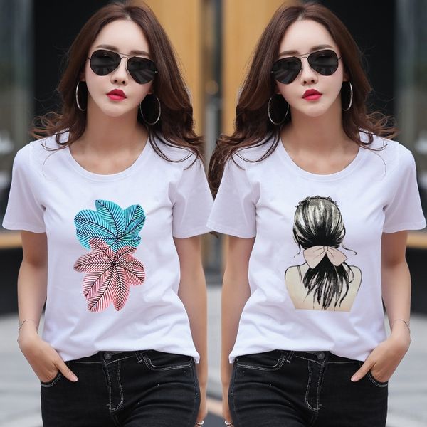 coon loose shor-sleeved women's t-shir large size simple round collar printed elastic t-shirt student t, White
coon loose shor-sleeved women's t-shir large size simple round collar printed elastic t-shirt student t, White