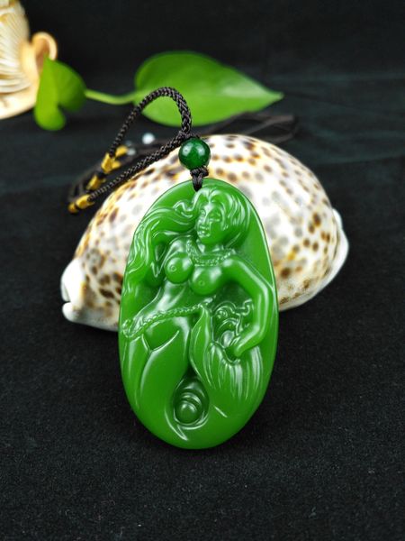 chinese green jade mermaid pendant beads necklace charm jewellery fashion accessories hand-carved men lucky gifts amulet hot, Silver
chinese green jade mermaid pendant beads necklace charm jewellery fashion accessories hand-carved men lucky gifts amulet hot, Silver