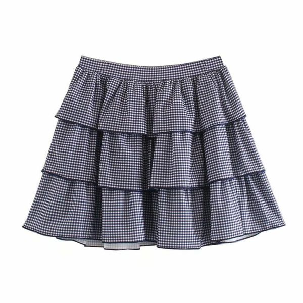 2020 summer women's new retro high waist elastic waist laminated decorative skirt check ruffle mini skirt 00219310400, Black
2020 summer women's new retro high waist elastic waist laminated decorative skirt check ruffle mini skirt 00219310400, Black