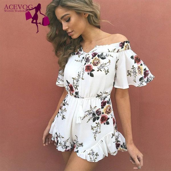 women casual slash neck short sleeve summer loose off-shoulder white print playsuit rompers, Black;white
women casual slash neck short sleeve summer loose off-shoulder white print playsuit rompers, Black;white