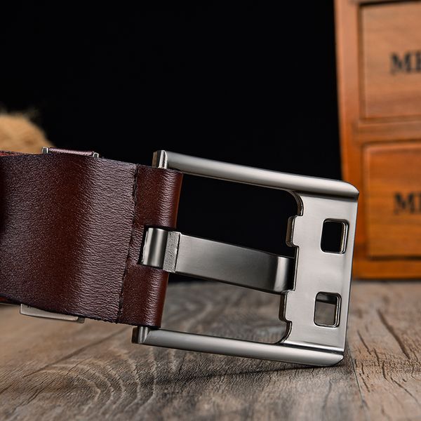leather alloy pin buckle jeans belt fashion business cow genuine leather men's youth luxury retro classic belts, Black;brown
leather alloy pin buckle jeans belt fashion business cow genuine leather men's youth luxury retro classic belts, Black;brown