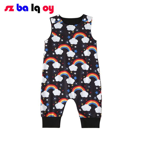 the girl, european and american infants' short climbing suit summer sleeveless rainbow print jumpsuit for baby cotton jumpsuit, Blue
the girl, european and american infants' short climbing suit summer sleeveless rainbow print jumpsuit for baby cotton jumpsuit, Blue