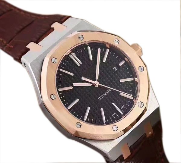 version two tone rose gold black texture dial cal.3120 automatic sapphire mens watch 15400or dive 3 colors brown leather watches b02f04, Slivery;brown
version two tone rose gold black texture dial cal.3120 automatic sapphire mens watch 15400or dive 3 colors brown leather watches b02f04, Slivery;brown