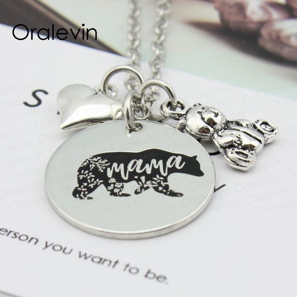 mama bear inspirational hand stamped engraved charm round pendant chain necklace jewelry mother day gift,10pcs/lot, #ln2359 j190625, Silver
mama bear inspirational hand stamped engraved charm round pendant chain necklace jewelry mother day gift,10pcs/lot, #ln2359 j190625, Silver