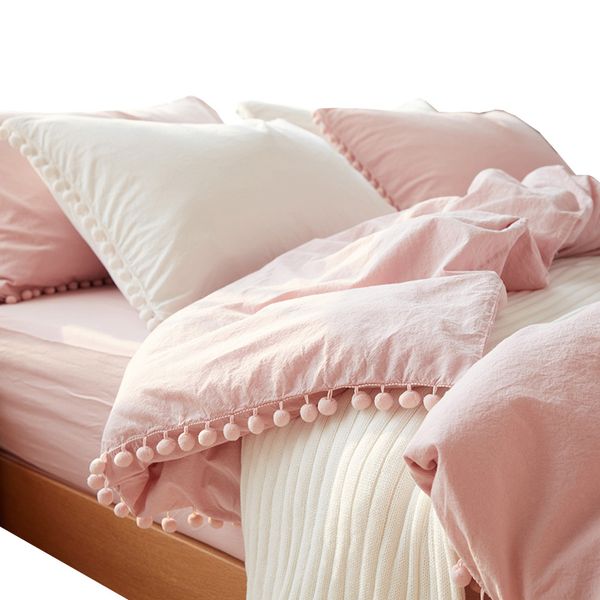 2/3pc pink princess bedding sets with washed ball decorative microfiber fabric king duvet cover pillowcase comfortable
2/3pc pink princess bedding sets with washed ball decorative microfiber fabric king duvet cover pillowcase comfortable