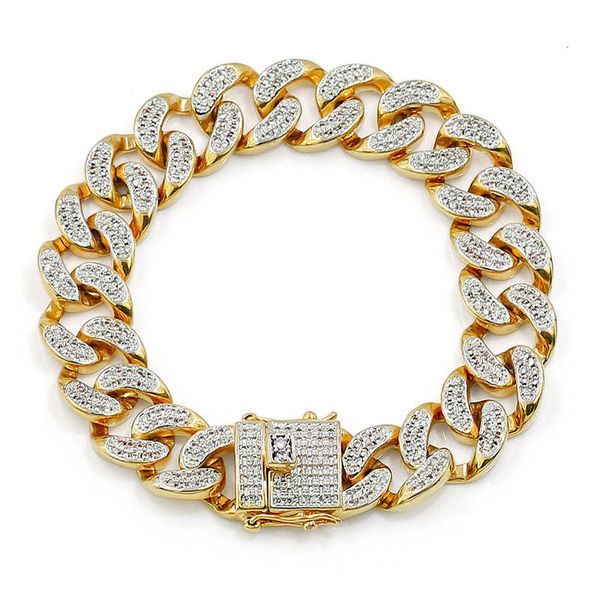 micro zircon bracelet hip hop cuba man hip hop jewelry bracelet, Golden;silver
micro zircon bracelet hip hop cuba man hip hop jewelry bracelet, Golden;silver