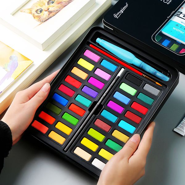 solid watercolor paint set 36 color watercolor student hand-painted portable brush painting beginner art supplies
solid watercolor paint set 36 color watercolor student hand-painted portable brush painting beginner art supplies
