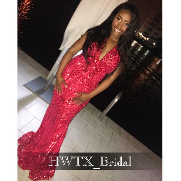 african new sequin lace prom dresses 2020 sleeveless v-neck mermaid red long black girls women gala party prom dress custom, White;black
african new sequin lace prom dresses 2020 sleeveless v-neck mermaid red long black girls women gala party prom dress custom, White;black