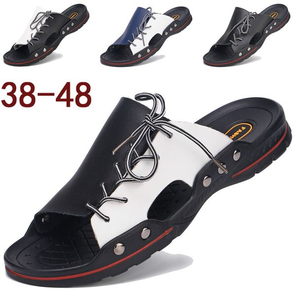 leather slippers men indoor slipper men's slippers massage slide mens sandals men flip flops schoenen shoes man, Black
leather slippers men indoor slipper men's slippers massage slide mens sandals men flip flops schoenen shoes man, Black