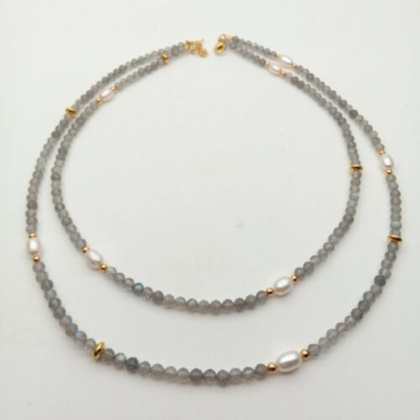 natural faceted rondelle labradorites2-3mm white rice 5-6mm freshwater pearl necklace, Silver
natural faceted rondelle labradorites2-3mm white rice 5-6mm freshwater pearl necklace, Silver