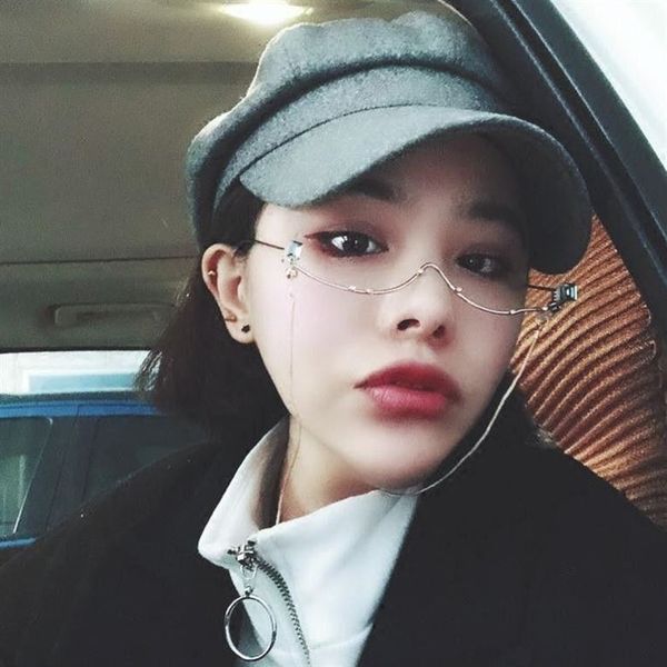 lower half-frame without lenses ins female personalized decoration fashionable plain glasses glasses frame, Silver
lower half-frame without lenses ins female personalized decoration fashionable plain glasses glasses frame, Silver