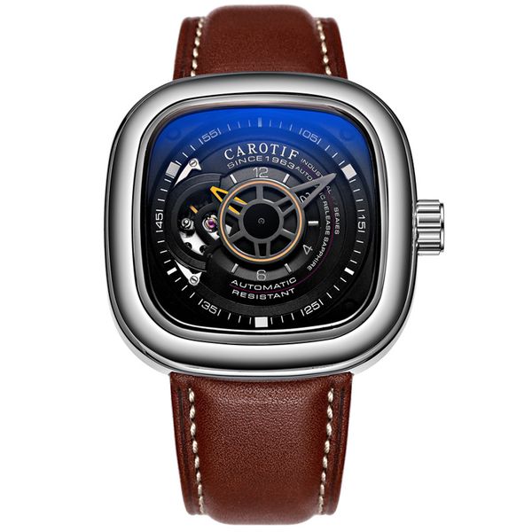 stainless men fashion watch buckle watch alloy carotif steel tourbillon pin trend square leather men's mechanical hqelq, Slivery;brown
stainless men fashion watch buckle watch alloy carotif steel tourbillon pin trend square leather men's mechanical hqelq, Slivery;brown
