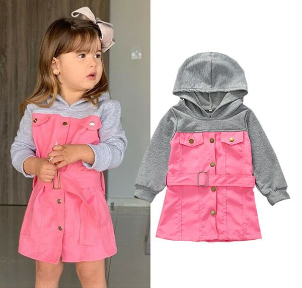 new toddler kids baby girl hoodie sweatshirt dress long sleeve patchwork hooded button with belt coat outfits overall dress, Red;yellow
new toddler kids baby girl hoodie sweatshirt dress long sleeve patchwork hooded button with belt coat outfits overall dress, Red;yellow