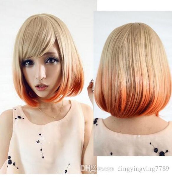 + ady blonde orange gradient short bob wig hair cosplay costume lolita wig, Black;brown
+ ady blonde orange gradient short bob wig hair cosplay costume lolita wig, Black;brown