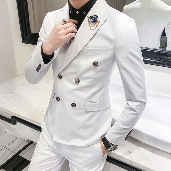 1 piece / 2018 spring new men's suits jacket , solid color blazers men / england style wind double breasted suit men's jackets, White;black
1 piece / 2018 spring new men's suits jacket , solid color blazers men / england style wind double breasted suit men's jackets, White;black