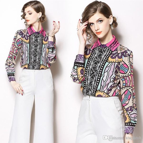 women's shirt casual hepburn wind summer fashion shirt print polo collar print slim long sleeve joker long sleeve button shirt e21, White
women's shirt casual hepburn wind summer fashion shirt print polo collar print slim long sleeve joker long sleeve button shirt e21, White