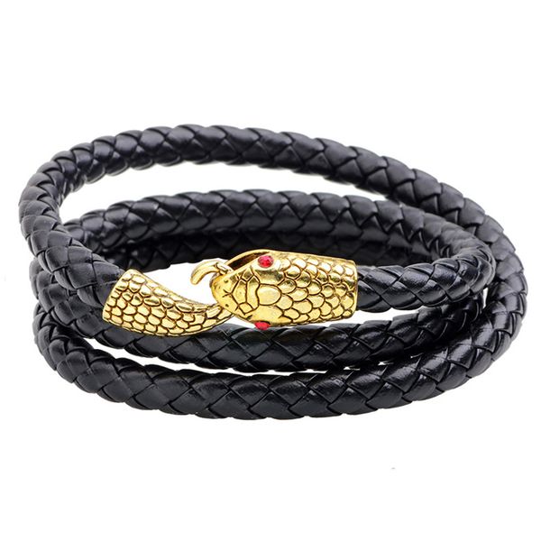 latest popular 3laps leather bracelet men charm vintage black bracelet gold silver snake head 3 colors choose boyfriend gift
latest popular 3laps leather bracelet men charm vintage black bracelet gold silver snake head 3 colors choose boyfriend gift